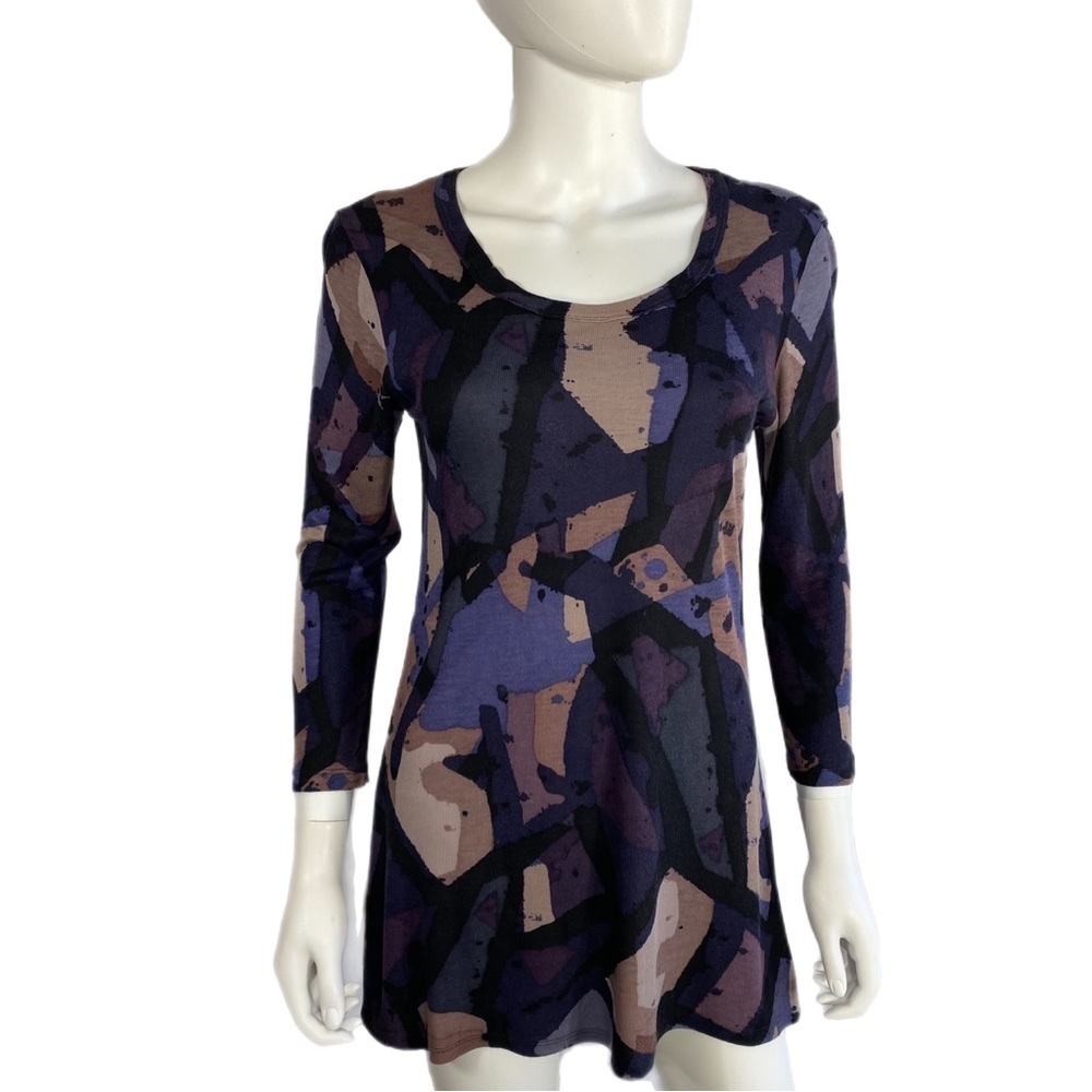 Simply Vera Purple Color Splash Fit & Flare Tunic Top
